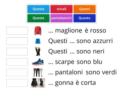 Dimostrativi e vestiti