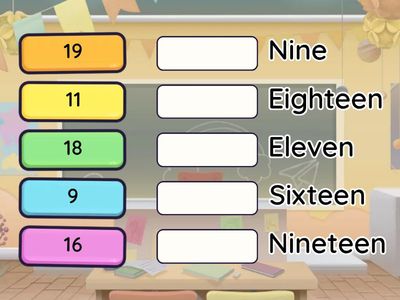 Numbers ELEVEN - TWENTY