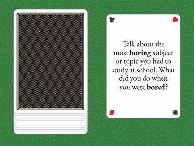 Feelings (-ing and -ed adjectives) Conversation Cards