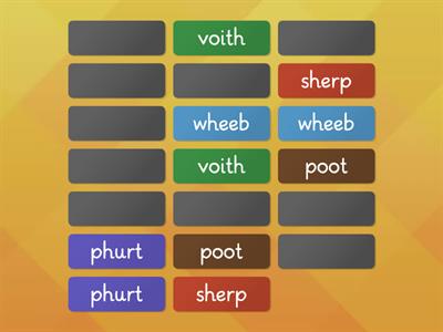 Nonsense Words Matching Pairs - Year 3