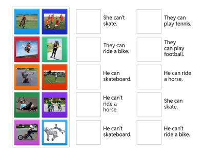 FF unit 3 Grammar can/can't ride a bike