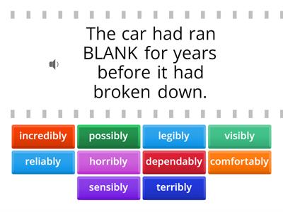 -ably and -ibly adverbs