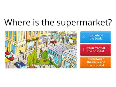 next to/between/ behind/in front of