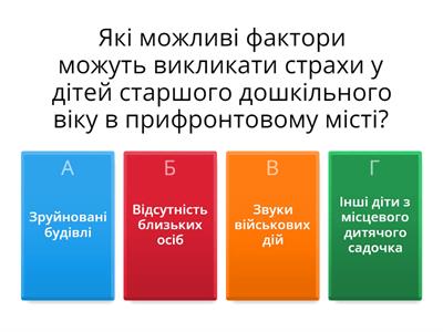 Корекція прояву страхів у дітей старшого дошкільного віку в прифронтовому місті