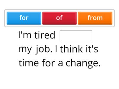 Prepositions after adjectives