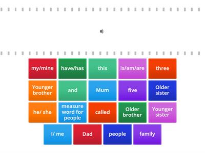 My Family - flashcard words