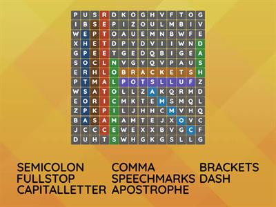 Punctuation wordsearch