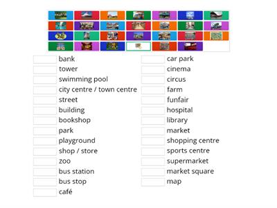 SM3 - M4 - places in town - flashcards (+Movers)