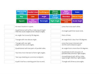 Geometry Terms Matching 