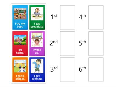 Arrange in correct order : My daily routine