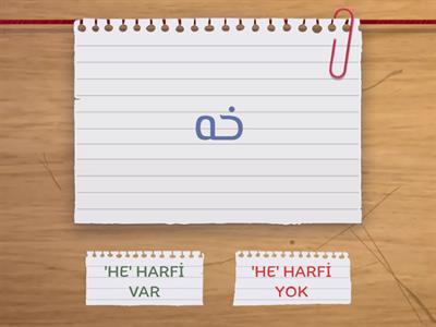  'HE' HARFİ VAR MI ? YOK MU ?