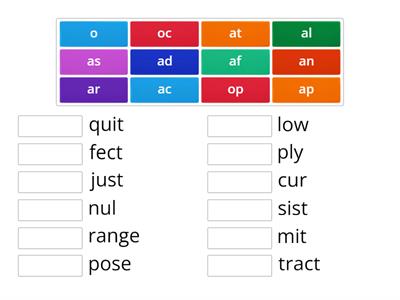 10.4 Prefix to Latin Root Match Up