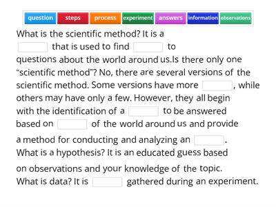  The Scientific Method - Overview