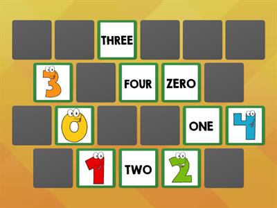 Numbers 0 - 10 - Memory game