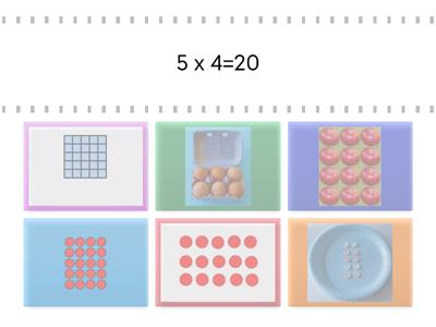 Multiplication match up Arrays - 2s and 5s