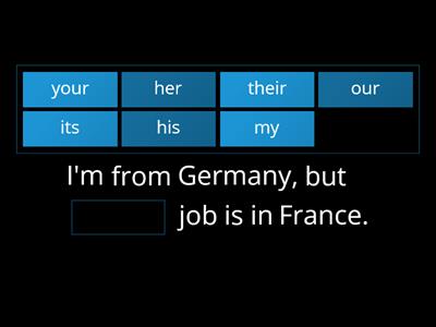 Possessive adjectives - gap-fill