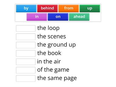 Business idioms with prepositions