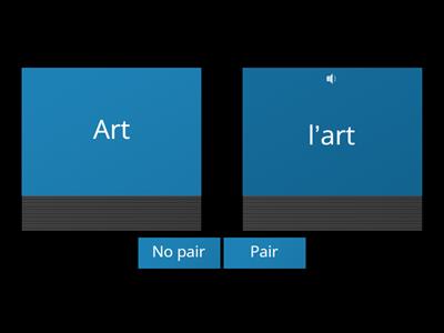 Fr 2  les matières - Pair / No Pair