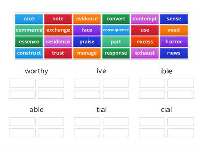 Advanced suffixes