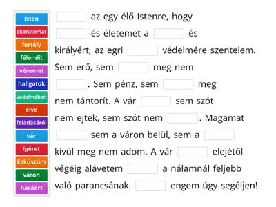 Egri csillagok-eskü