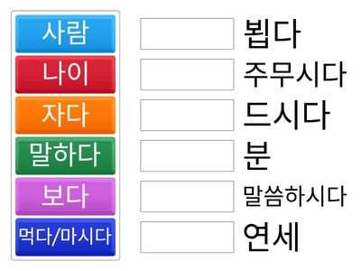 na [한국어 초급]높임말 어휘