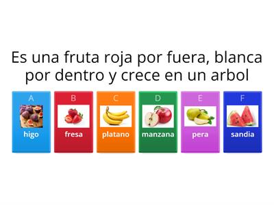 Adivina que fruta, vegetales, hierba y alimentación es. 