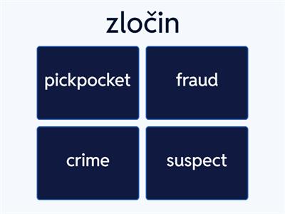 Crime Vocabulary (match Up) 8th grade HARDER