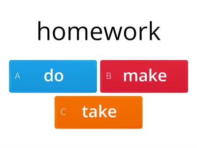 collocations make/do/take