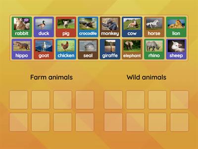 Wild or farm animals-group sort
