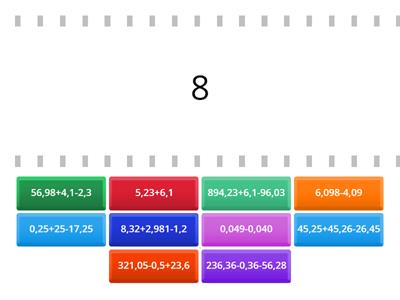 Сложение и вычитание десятичных дробей