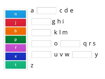 Alphabet missing letters 