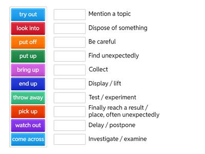 Phrasal verbs- level 3