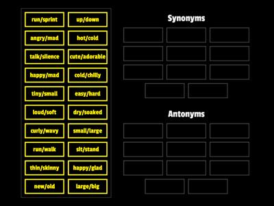 Synonym & Antonym Sort