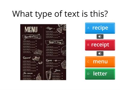 ESOL E2 Reading - Text Types