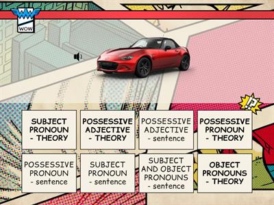SUBJECT PRONOUN- OBJECT PRONOUN- POSSESSIVE ADJECTIVE- POSSESSIVE PRONOUN