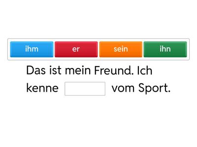 Personalpronomen im Nominativ, Akkusativ und Dativ