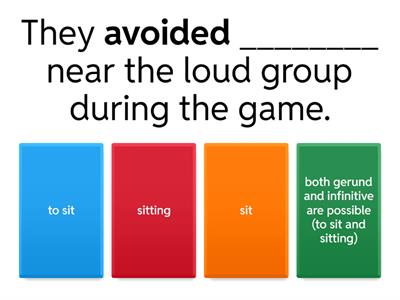 Gerunds/Infinitives/Bare Infinitives Final Practice