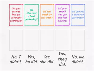 Go Getter 3 Unit 3.3 Past simple short answers