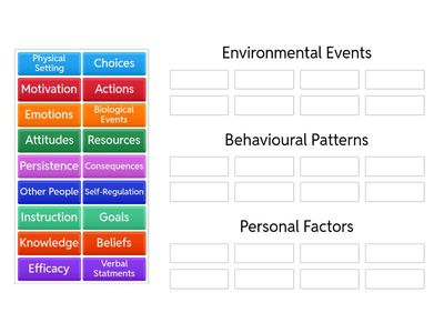 Three factors of the Triadic Reciprocal Causation Model