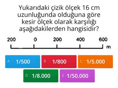 9.Sınıf Coğrafya Harita Bilgisi Soruları