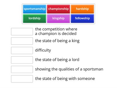 Morphology - 'ship' suffix