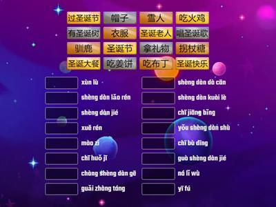 Year 4 Term 1 Christmas Chinese VS Pinyin