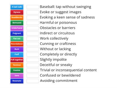 Advanced Vocabulary Match-Up