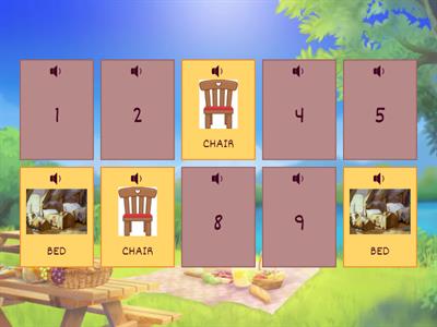 GOLDILOCKS VOCABULARY -memory game