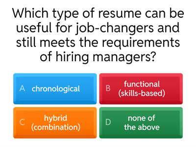 Resume quiz