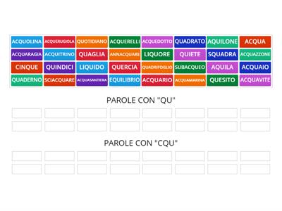 PAROLE CON "QU" E PAROLE CON "CQU"
