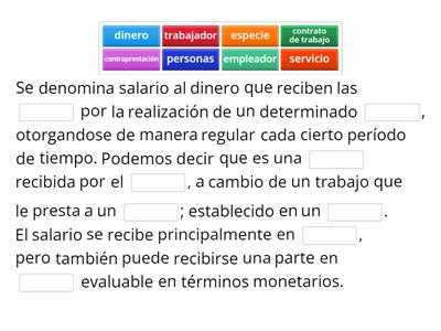 Salario. Completa la definición