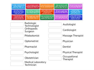 Medical Professions Riddles: Matching Game