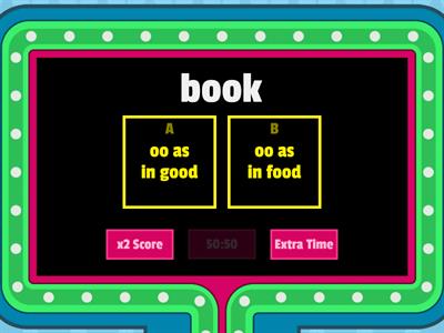 two sounds of oo sort