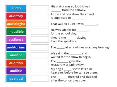 Aud root Example Sentences